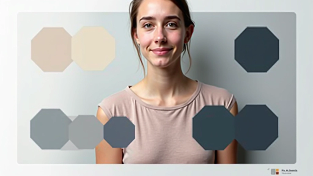 Kleurenpalet met lichte en donkere varianten, zeshoeken met HEX waarden