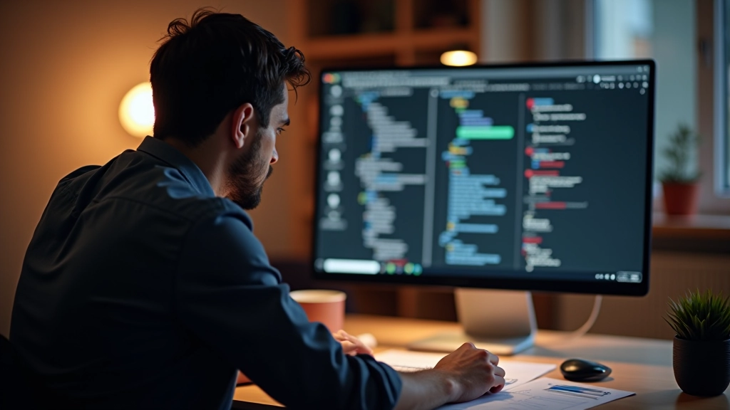 Webontwikkelaar test contrast leesbaarheid op monitor met WCAG controlelijst ernaast